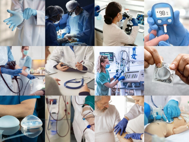 Cao su được sử dụng để sản xuất các thiết bị, dụng cụ y tế