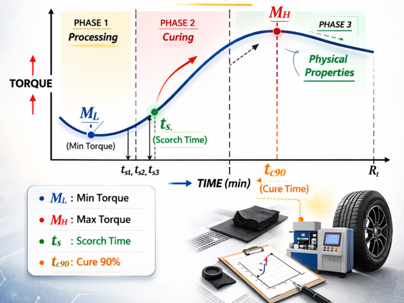 biểu đồ rheometer, thông số ML MH ts2 t90, phân tích lưu hóa cao su